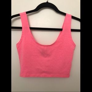 Forever 21 hot pink crop top tank top size s